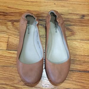 Tan leather flats
